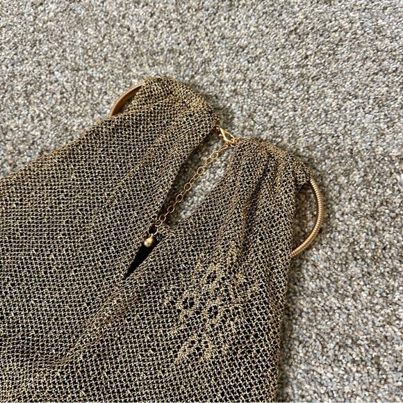 SLNY Gold Lace Fringe Dress - Picture 8 of 9